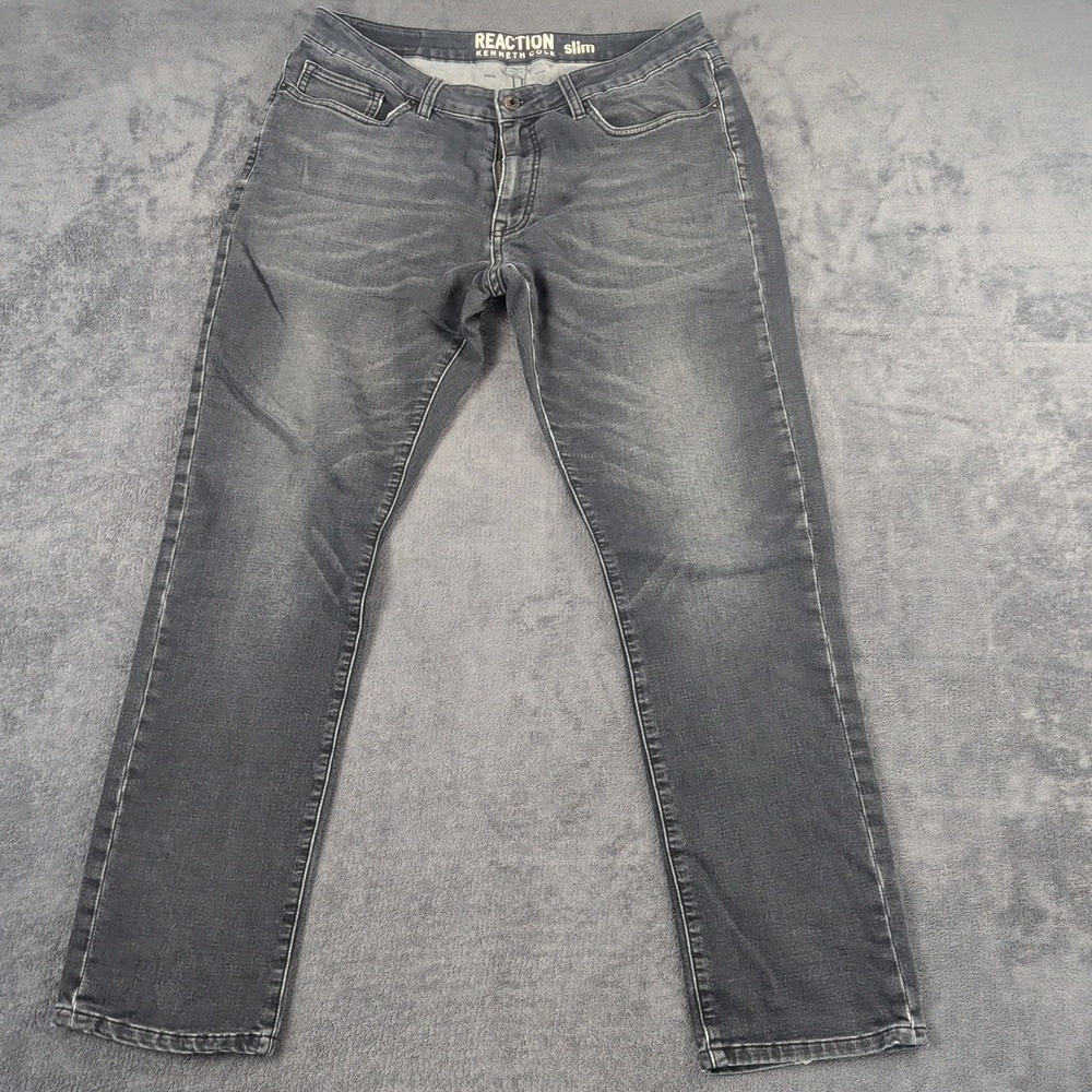 Kenneth Cole Reaction Slim Men's Jeans 32x32 Black (measures 34x32)